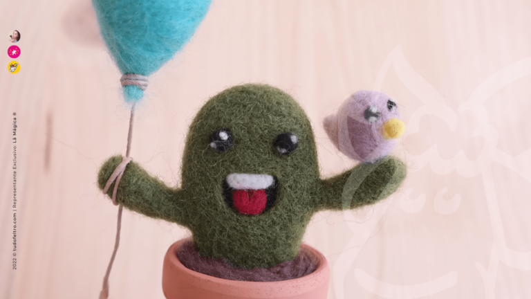 Cacto Super Kawaii em Lã Mágica