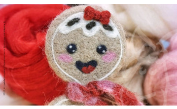 How to make a cookie, for Christmas decoration, with Needle Felting How to make a cookie, for Christmas decoration, with Needle Felting
