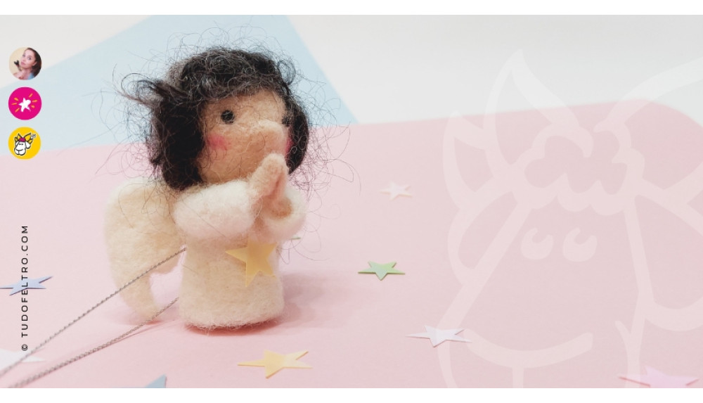 Como fazer um Anjinho de Natal super fofo em lã mágica com needle felting?