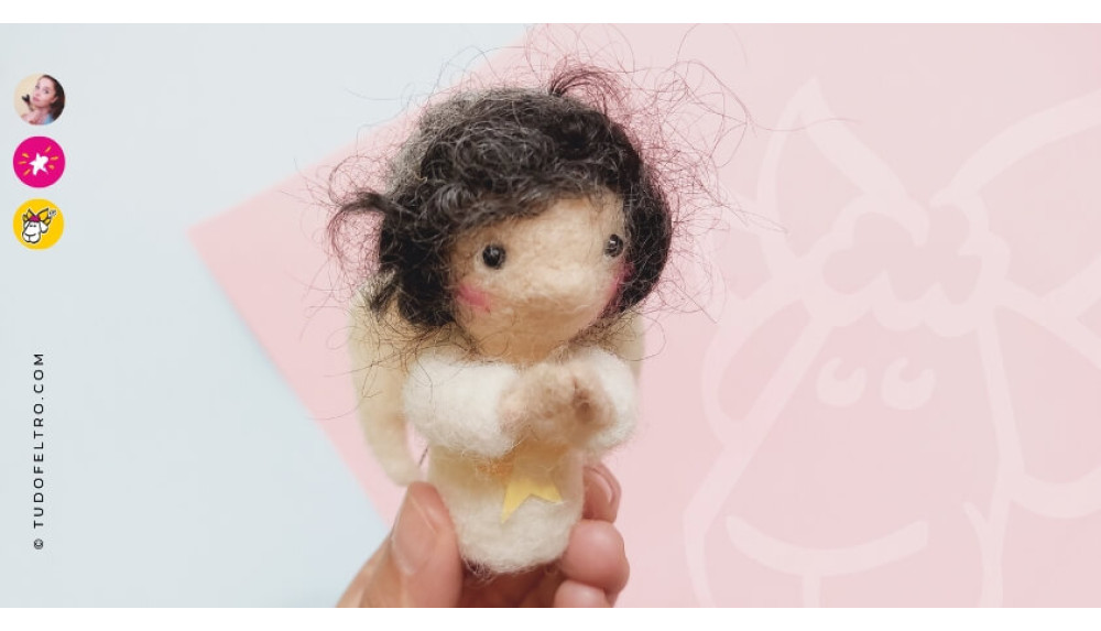 Como fazer um Anjinho de Natal super fofo em lã mágica com needle felting?