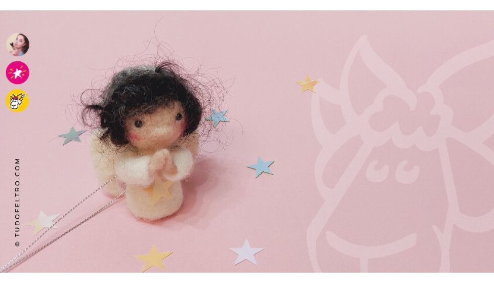 Como fazer um Anjinho de Natal super fofo em lã mágica com needle felting?
