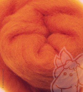 Lã Cardada Merino da Nova Zelândia - LARANJA ESCURO Lã Cardada Merino da Nova Zelândia - LARANJA ESCURO