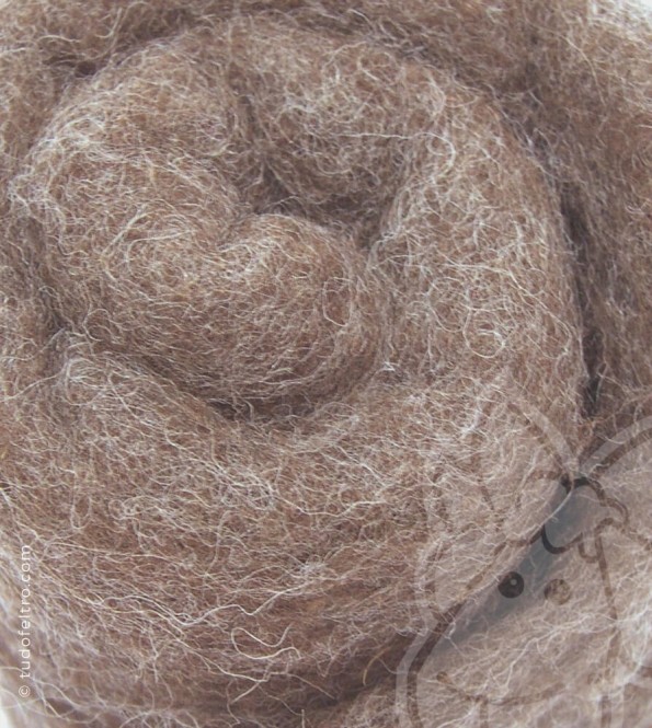 Natural Carded Wool (batts) - MIXED DARK BROWN
