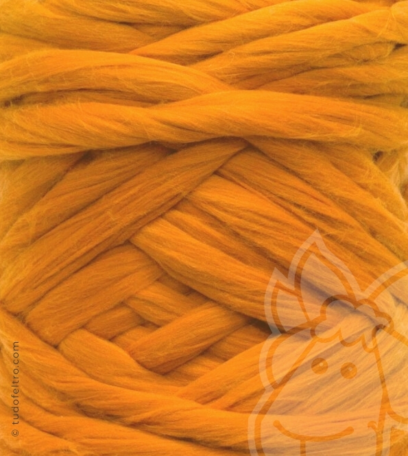 South America Merino Wool Tops (combed sliver) - ORANGE