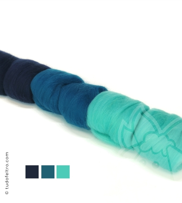  Turquoise Mix - Wool Packs (Tops Sliver)