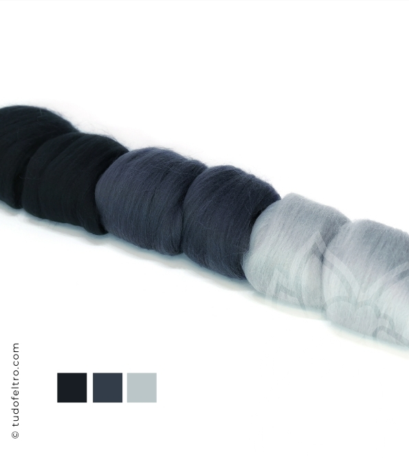  Gray Mix - Wool Packs (Tops Sliver)