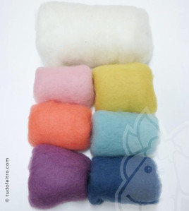 Pack Lã Cardada - Tons Pastel | 100g Pack Lã Cardada - Tons Pastel | 100g