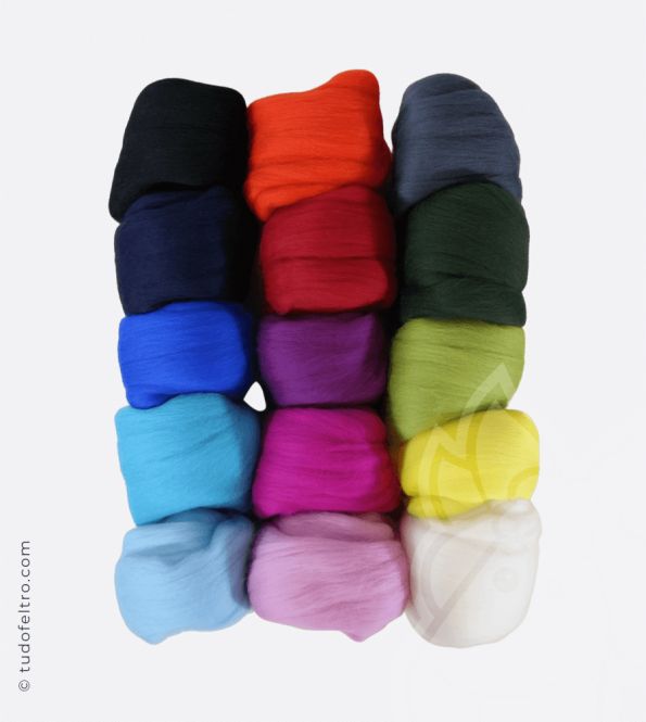 WOOL PACK - 15 COLORS (Tops Sliver) | 150 g